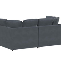 Modulares Sofa mit Kissen Samt Dunkelgrau