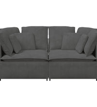 Modulares Sofa mit Kissen Cordstoff Dunkelgrau