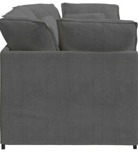 Modulares Sofa mit Kissen Cordstoff Dunkelgrau