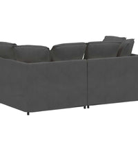 Modulares Sofa mit Kissen Cordstoff Dunkelgrau