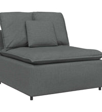 Modulares Sofa mit Kissen Stoff Dunkelgrau