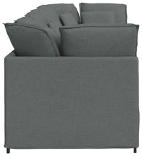 Modulares Sofa mit Kissen Stoff Dunkelgrau