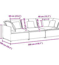 Modulares Sofa mit Kissen Stoff Dunkelgrau