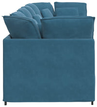 Modulares Sofa mit Kissen Samt Blau