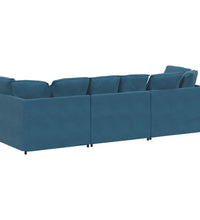 Modulares Sofa mit Kissen Samt Blau