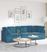 Modulares Sofa mit Kissen Samt Blau