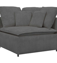 Modulares Sofa mit Kissen Cordstoff Dunkelgrau