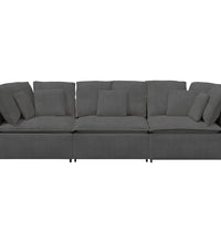 Modulares Sofa mit Kissen Cordstoff Dunkelgrau