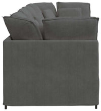 Modulares Sofa mit Kissen Cordstoff Dunkelgrau