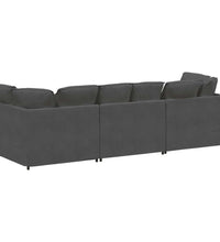 Modulares Sofa mit Kissen Cordstoff Dunkelgrau