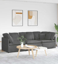 Modulares Sofa mit Kissen Cordstoff Dunkelgrau