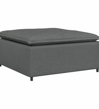 Modulares Sofa mit Fußhocker Kissen Stoff Dunkelgrau