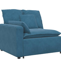 Modulares Sofa mit Kissen Samt Blau