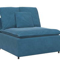 Modulares Sofa mit Kissen Samt Blau