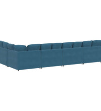 Modulares Sofa mit Kissen Samt Blau