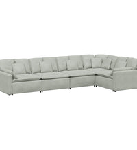 Modulares Sofa mit Kissen Samt Hellgrau