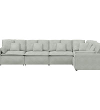 Modulares Sofa mit Kissen Samt Hellgrau