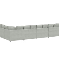 Modulares Sofa mit Kissen Samt Hellgrau