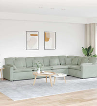 Modulares Sofa mit Kissen Samt Hellgrau