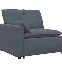 Modulares Sofa mit Kissen Samt Dunkelgrau