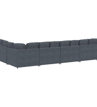 Modulares Sofa mit Kissen Samt Dunkelgrau