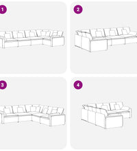 Modulares Sofa mit Kissen Samt Dunkelgrau