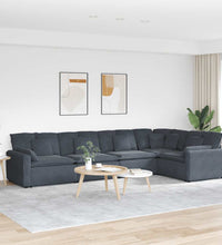 Modulares Sofa mit Kissen Samt Dunkelgrau