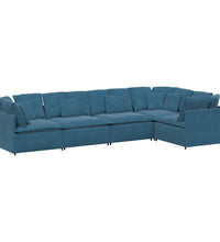 Modulares Sofa mit Kissen Samt Blau