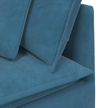 Modulares Sofa mit Kissen Samt Blau