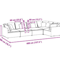 Modulares Sofa mit Kissen Samt Blau