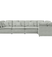 Modulares Sofa mit Kissen Samt Hellgrau