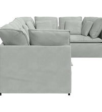 Modulares Sofa mit Kissen Samt Hellgrau