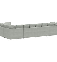 Modulares Sofa mit Kissen Samt Hellgrau