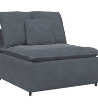 Modulares Sofa mit Kissen Samt Dunkelgrau