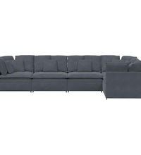 Modulares Sofa mit Kissen Samt Dunkelgrau