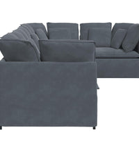 Modulares Sofa mit Kissen Samt Dunkelgrau