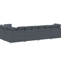 Modulares Sofa mit Kissen Samt Dunkelgrau