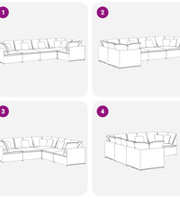 Modulares Sofa mit Kissen Samt Dunkelgrau