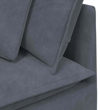 Modulares Sofa mit Kissen Samt Dunkelgrau