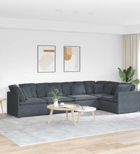 Modulares Sofa mit Kissen Samt Dunkelgrau