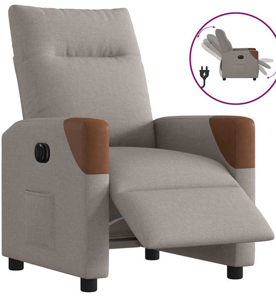 Relaxsessel Elektrisch Taupe Stoff