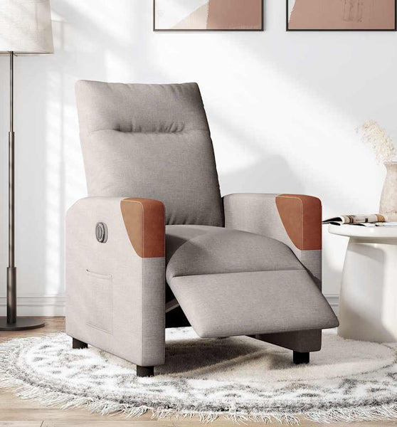 Relaxsessel Elektrisch Taupe Stoff