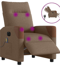 Massagesessel Elektrisch Braun Stoff