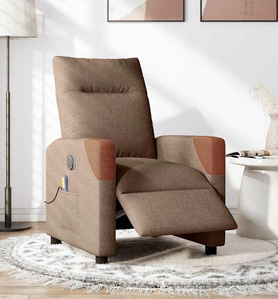 Massagesessel Elektrisch Braun Stoff