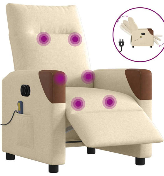 Massagesessel Elektrisch Creme Stoff