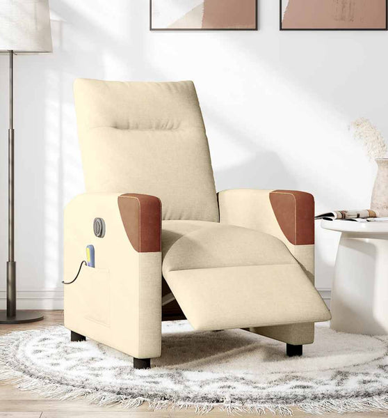 Massagesessel Elektrisch Creme Stoff