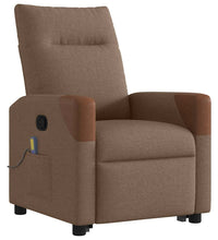 Massagesessel mit Aufstehhilfe Braun Stoff