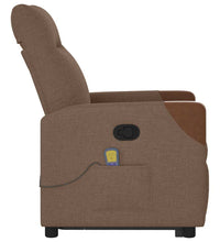 Massagesessel mit Aufstehhilfe Braun Stoff