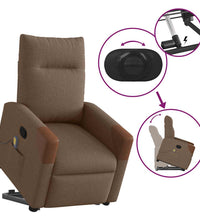 Massagesessel mit Aufstehhilfe Braun Stoff