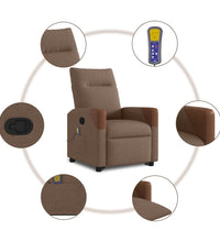Massagesessel mit Aufstehhilfe Braun Stoff